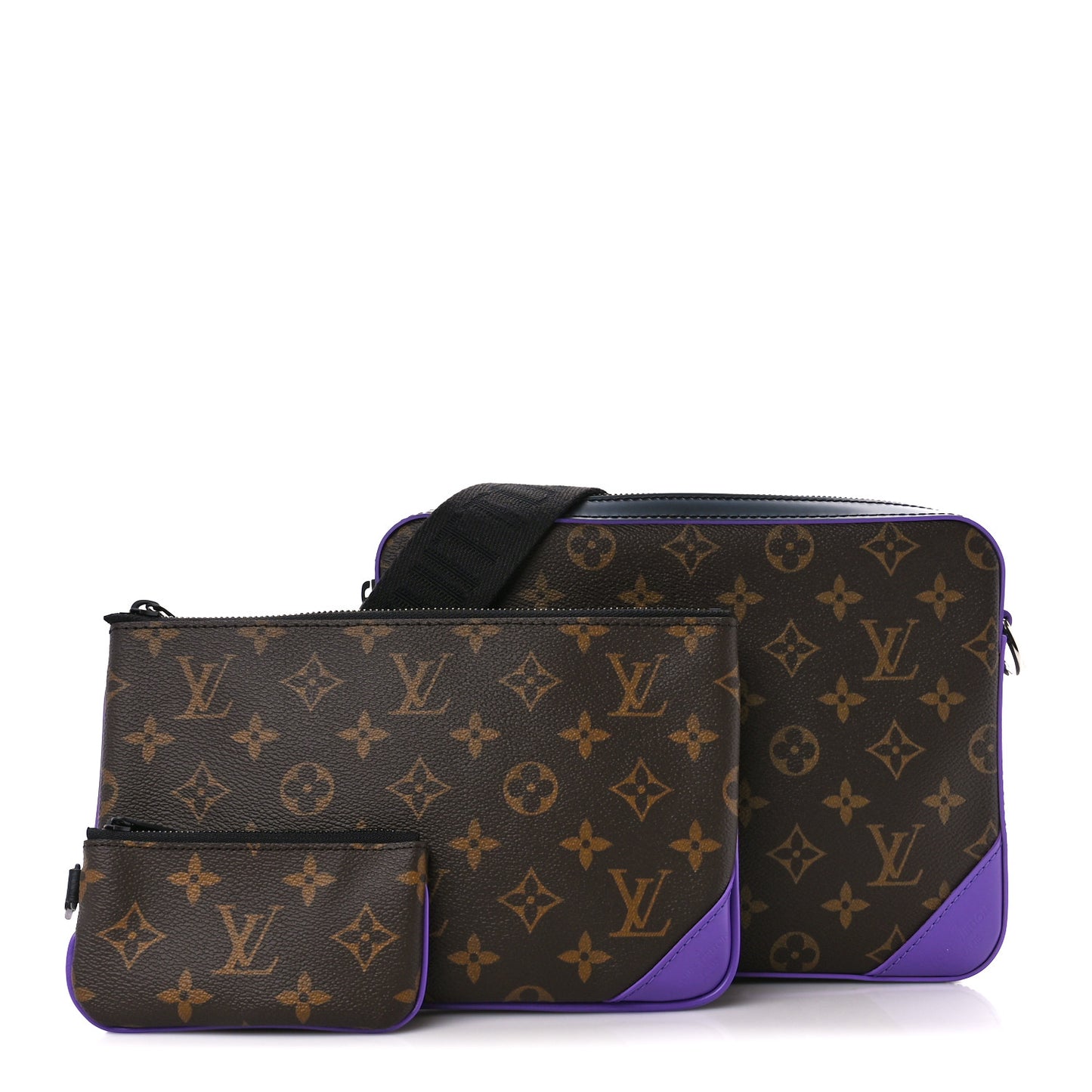 Monogram Macassar Trio Messenger Purple Purple