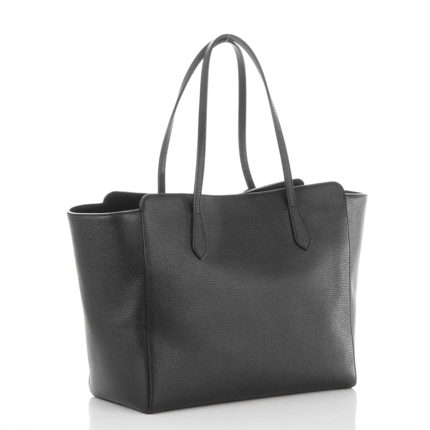 Gucci Pebbled Calfskin Medium Swing Tote Black 3 of 6