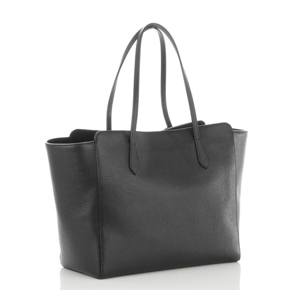 Gucci Pebbled Calfskin Medium Swing Tote Black 3 of 6