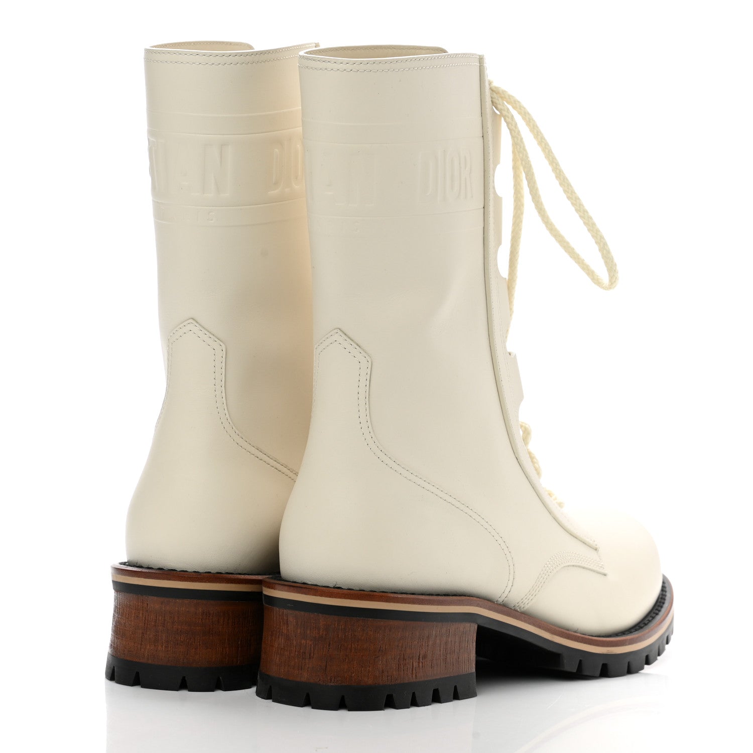 Christian Dior Calfskin Dior Quest 35mm Hiking Boots 39.5 Off White 4 of 8