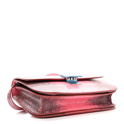 Celine Lizard Medium Classic Box Flap Bag Pink Grey 4 of 9