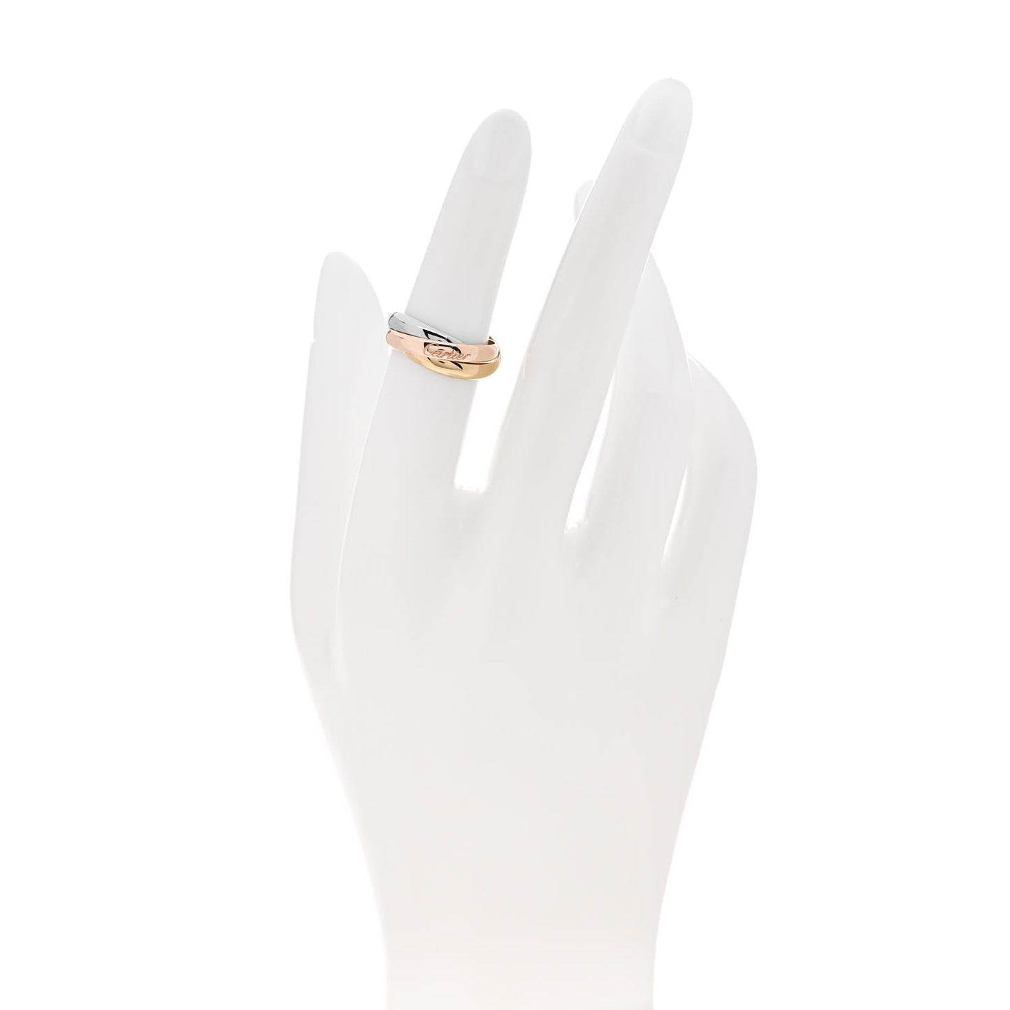 18K Pink Yellow White Gold Small Trinity Ring 49 5