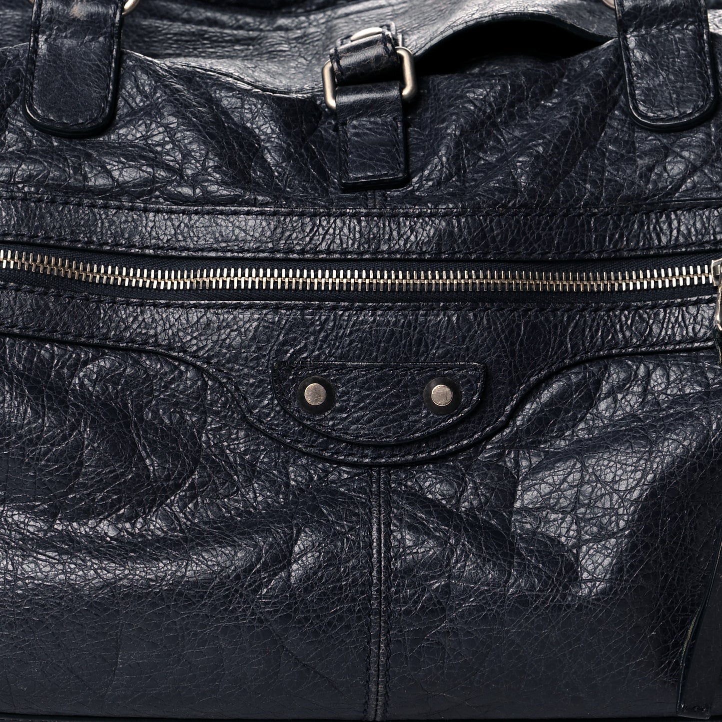 Agneau Classic Hardware Small Squash Duffel Bag Bleu Nuit