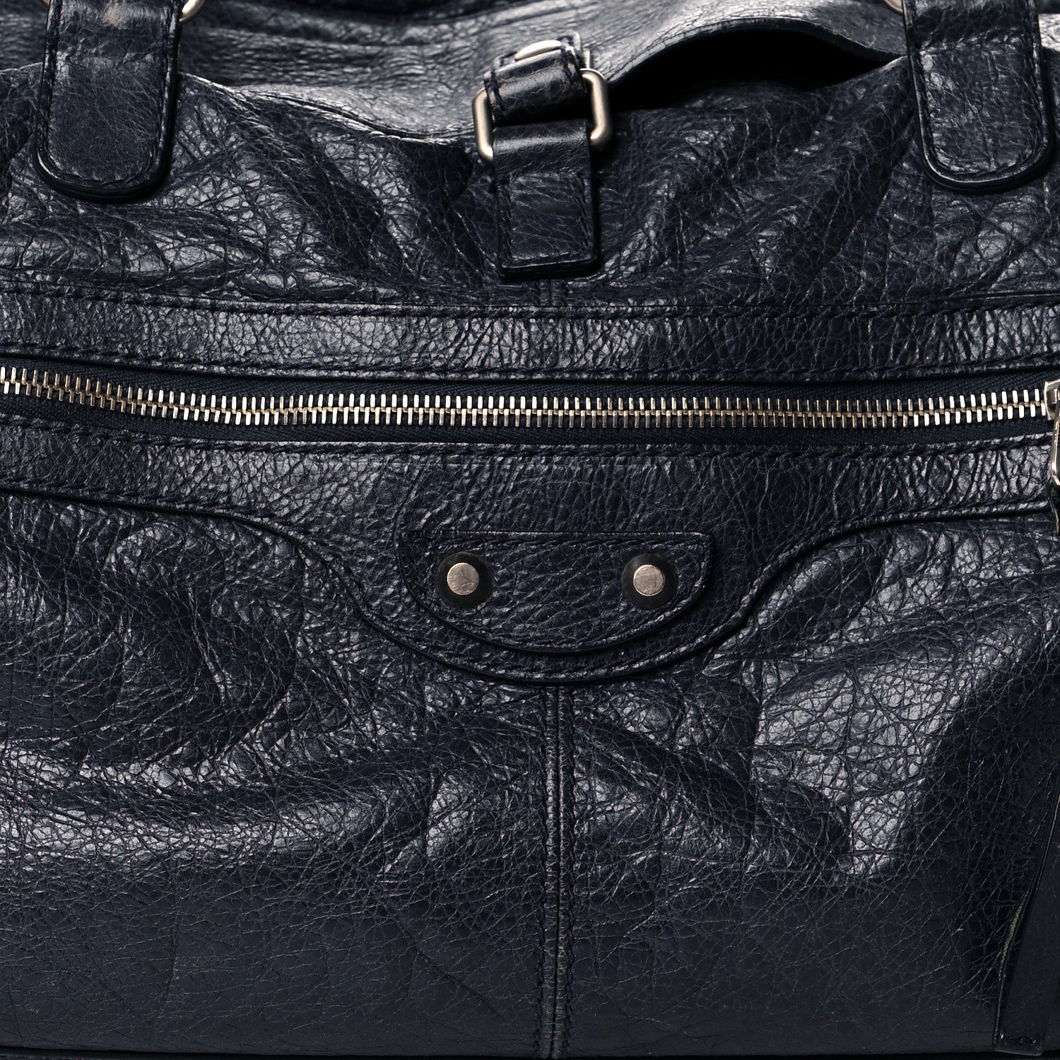 Balenciaga Agneau Classic Hardware Small Squash Duffel Bag Bleu Nuit 8 of 17