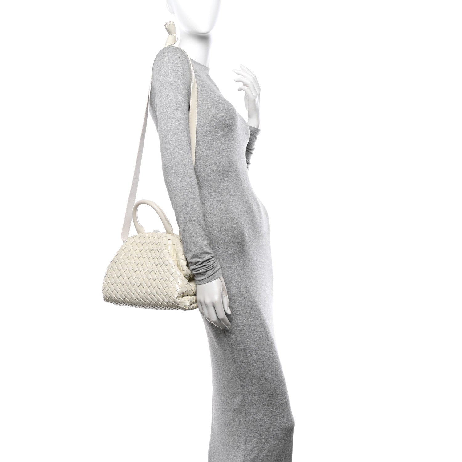 Bottega Veneta Nappa Intrecciato Small Handle Bag Chalk 2 of 10
