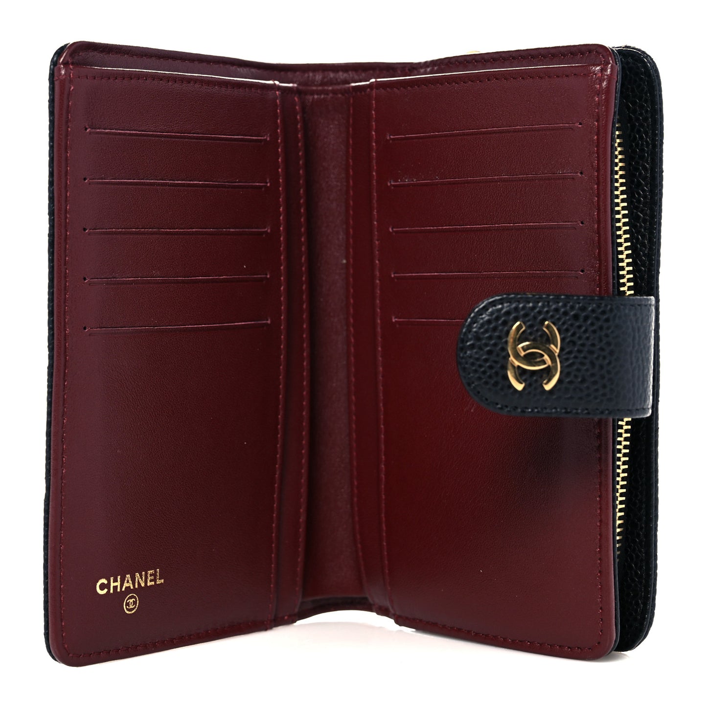 Caviar Quilted CC French Wallet Black