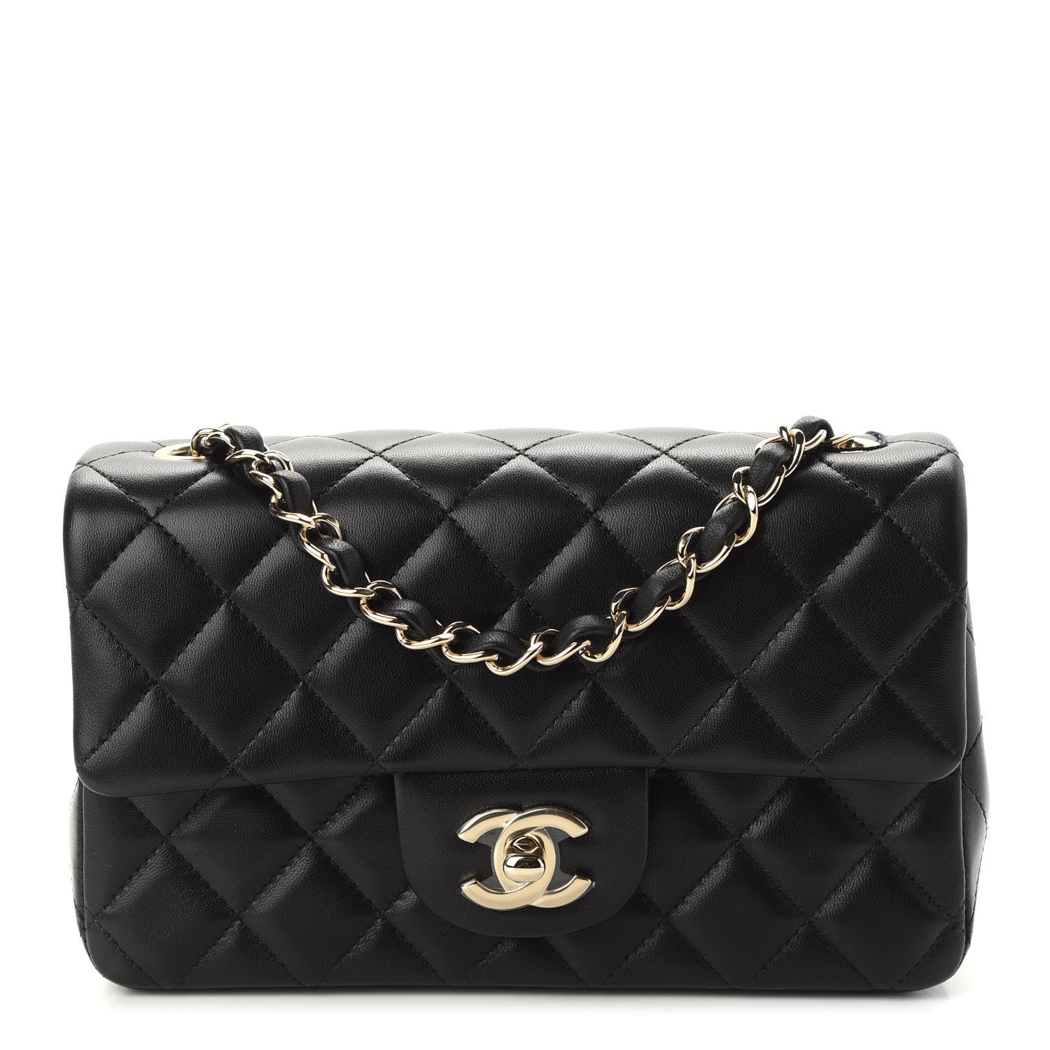 Chanel Lambskin Quilted Mini Rectangular Flap Black 1 of 9