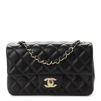Chanel Lambskin Quilted Mini Rectangular Flap Black 1 of 9