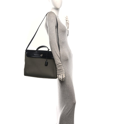 Hermes Military Toile Vache Hunter Herbag 39 Vert De Gris Black 2 of 12