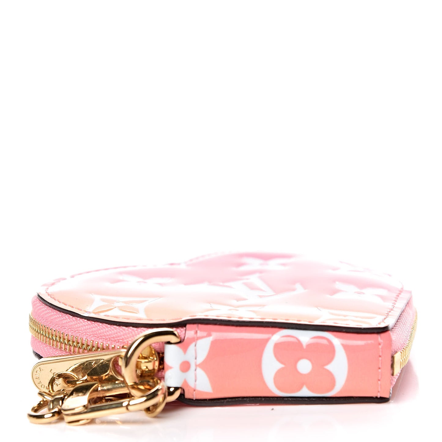 Vernis Gradient Love Lock Heart Coin Purse Pink White