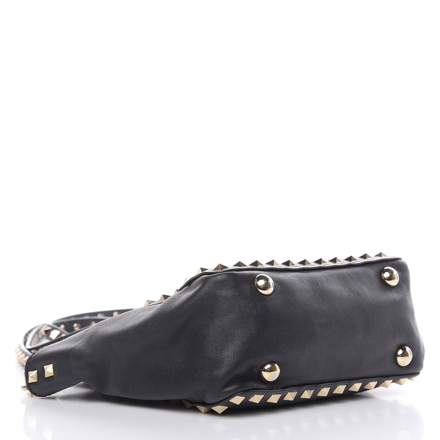 Vitello Mini Rockstud Tote Black