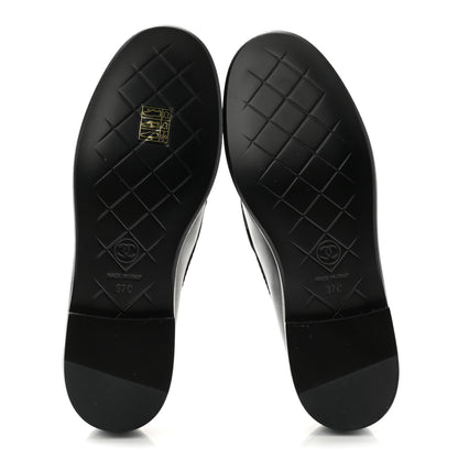 Chanel Lambskin Quilted CC Turnlock Loafers 37 Black 5 of 8