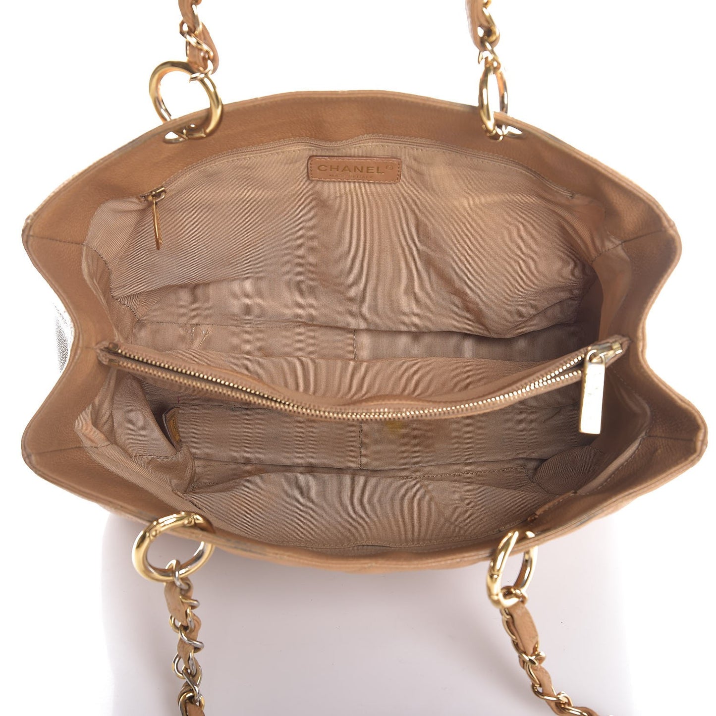 Caviar Quilted Grand Shopping Tote GST Beige