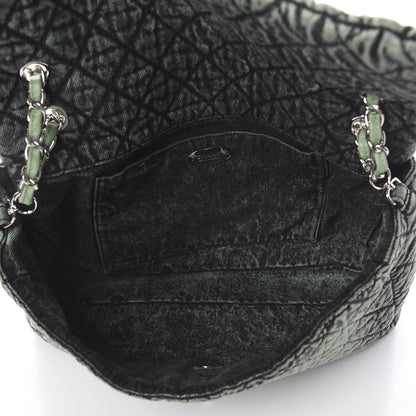 Chanel Denim Quilted Denimpression Flap Green Black 4 of 10