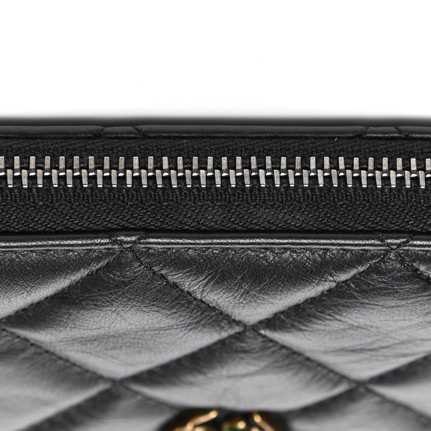 Chanel Aged Calfskin Quilted Medium Lucky Charms Cosmetic Case Black 8 of 8