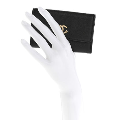 Chanel Goatskin Camellia CC Flap Card Holder Black 2 of 10