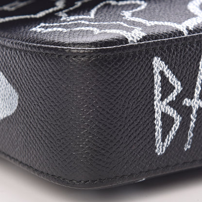 Balenciaga Calfskin Graffiti BB Chain Wallet Black White 9 of 10