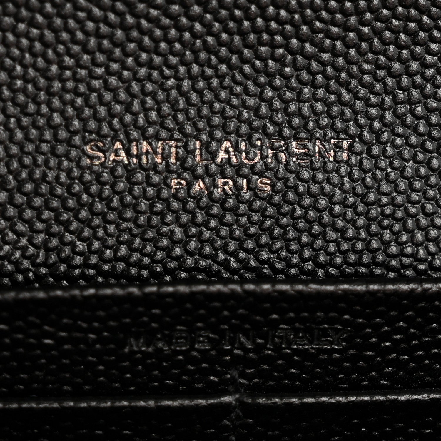 Saint Laurent Grain De Poudre Matelasse Chevron Monogram Flap Wallet Black 6 of 9