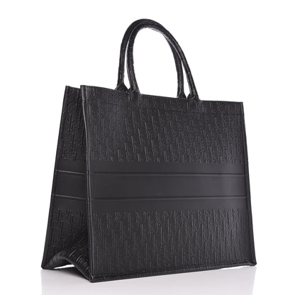 Christian Dior Oblique Calfskin Embossed Book Tote Black 3 of 9