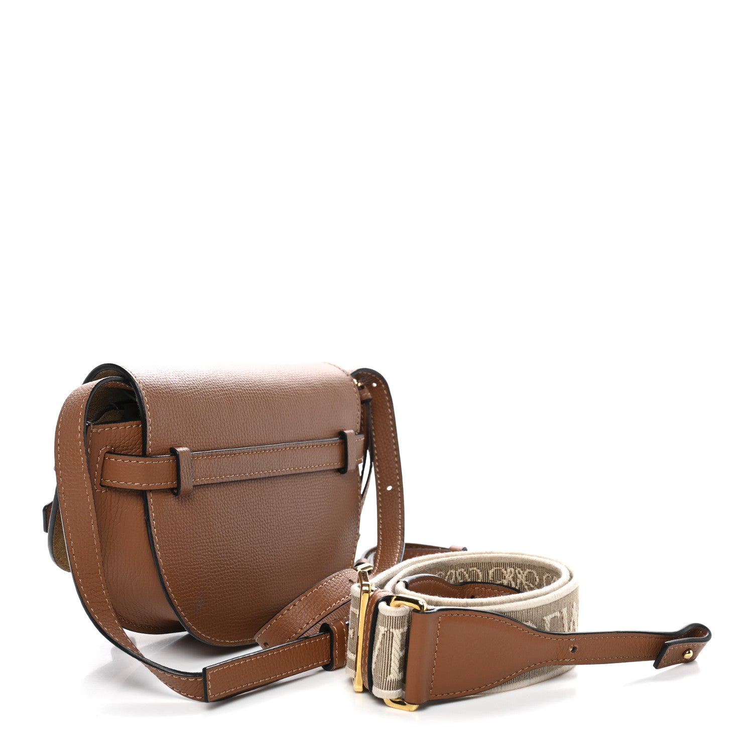 Loewe Calfskin Jacquard Mini Gate Dual Bag Tan 3 of 10