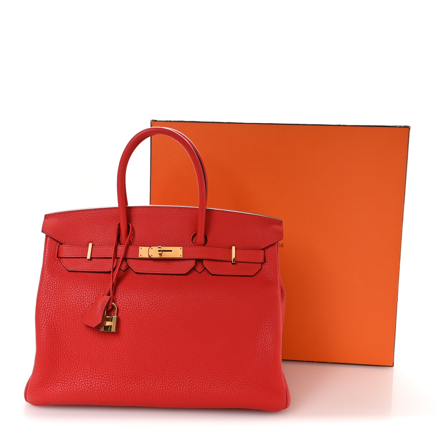 Hermes Taurillon Clemence BIRKIN 35 Rouge Tomate 10 of 10