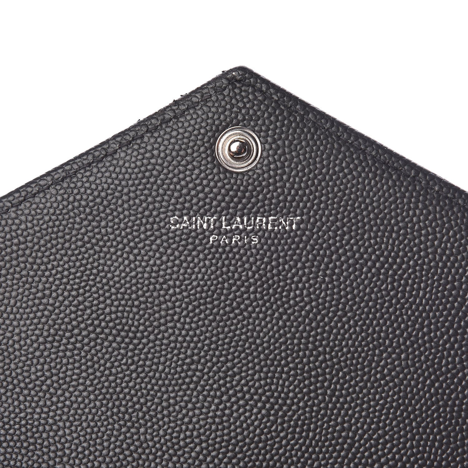Saint Laurent Grain De Poudre Matelasse Chevron Monogram Envelope Chain Wallet Coal 6 of 11