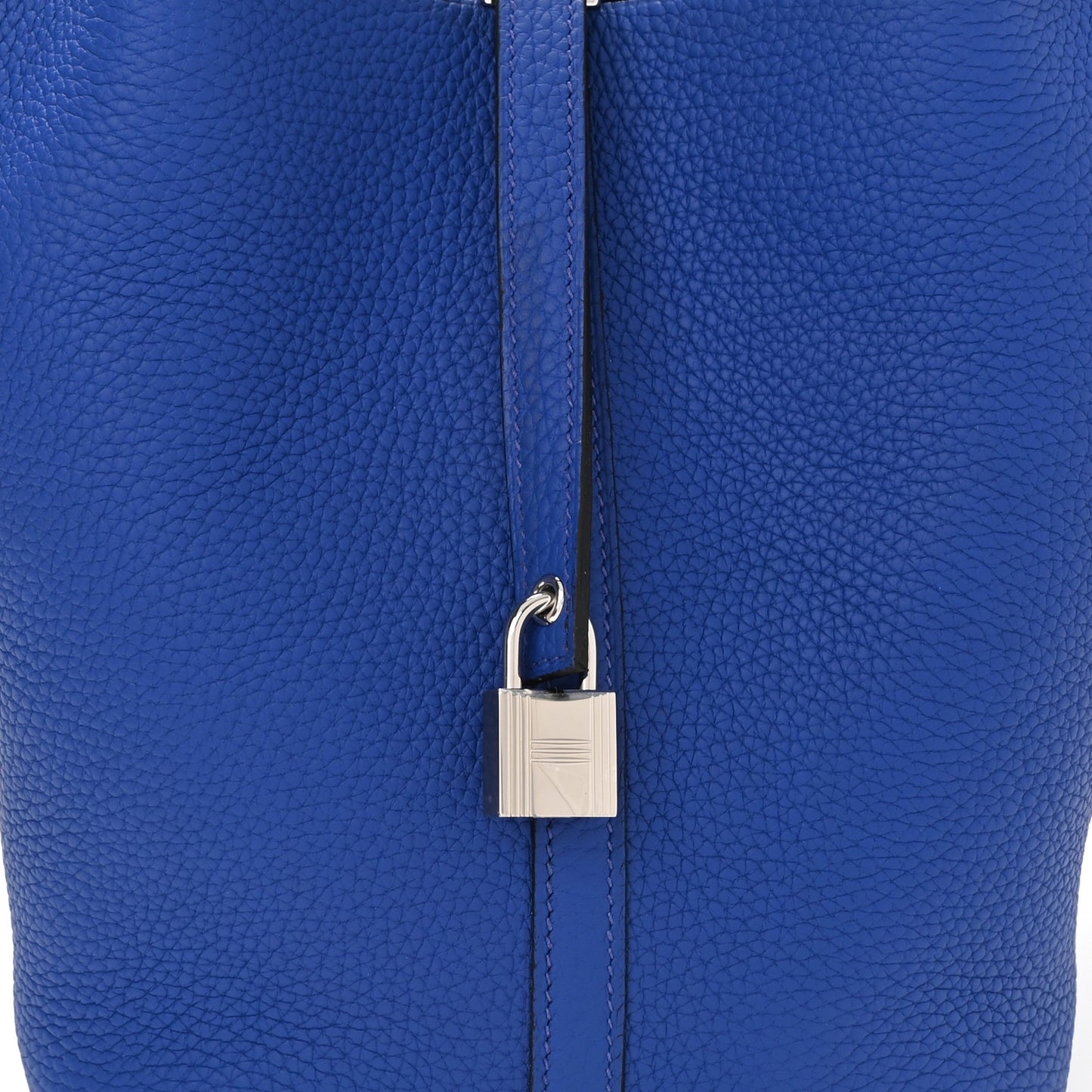 Taurillon Clemence Ostrich Touch Picotin Lock 22 Bleu Electrique