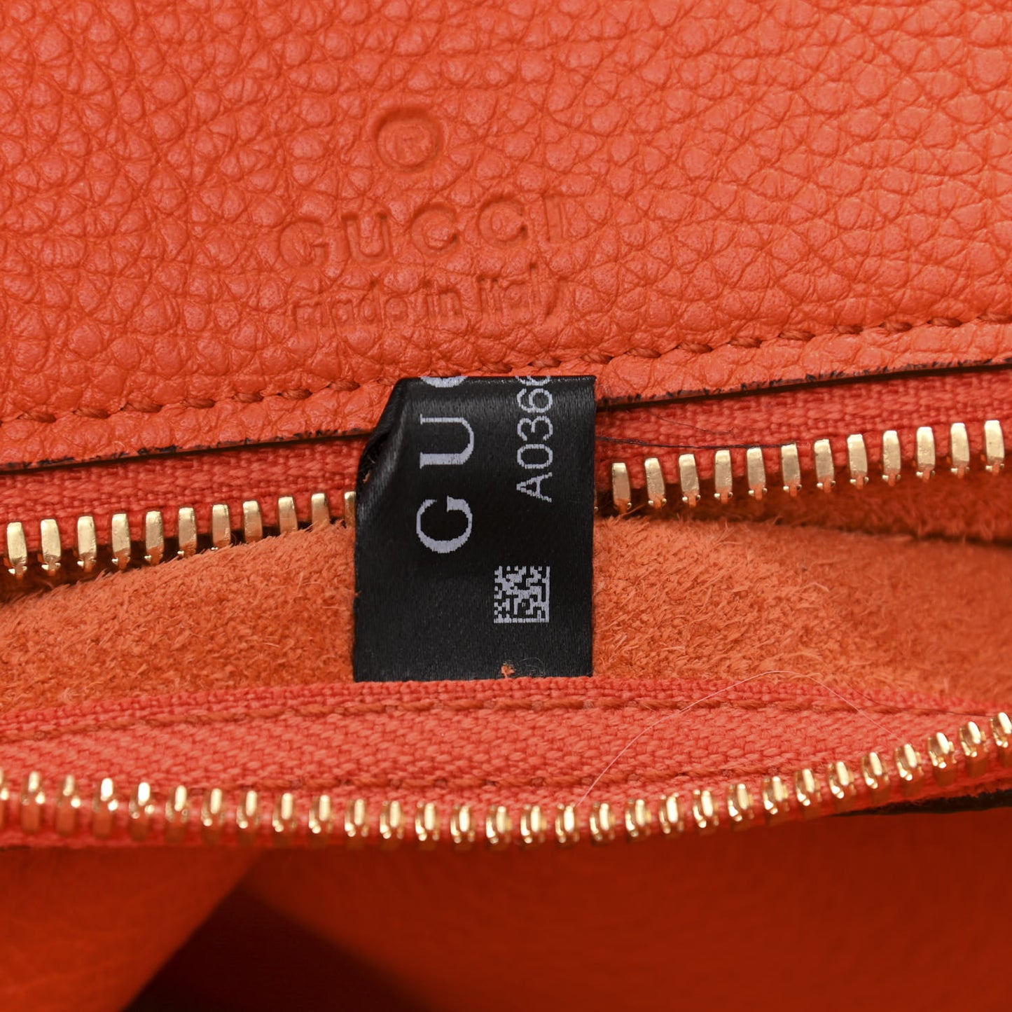 Pebbled Calfskin Small Logo Tote Deep Orange
