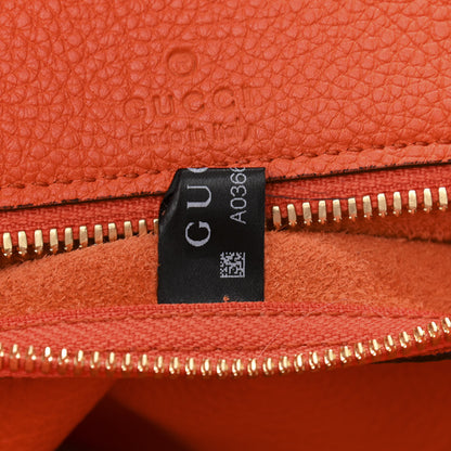 Gucci Pebbled Calfskin Small Logo Tote Deep Orange 6 of 11