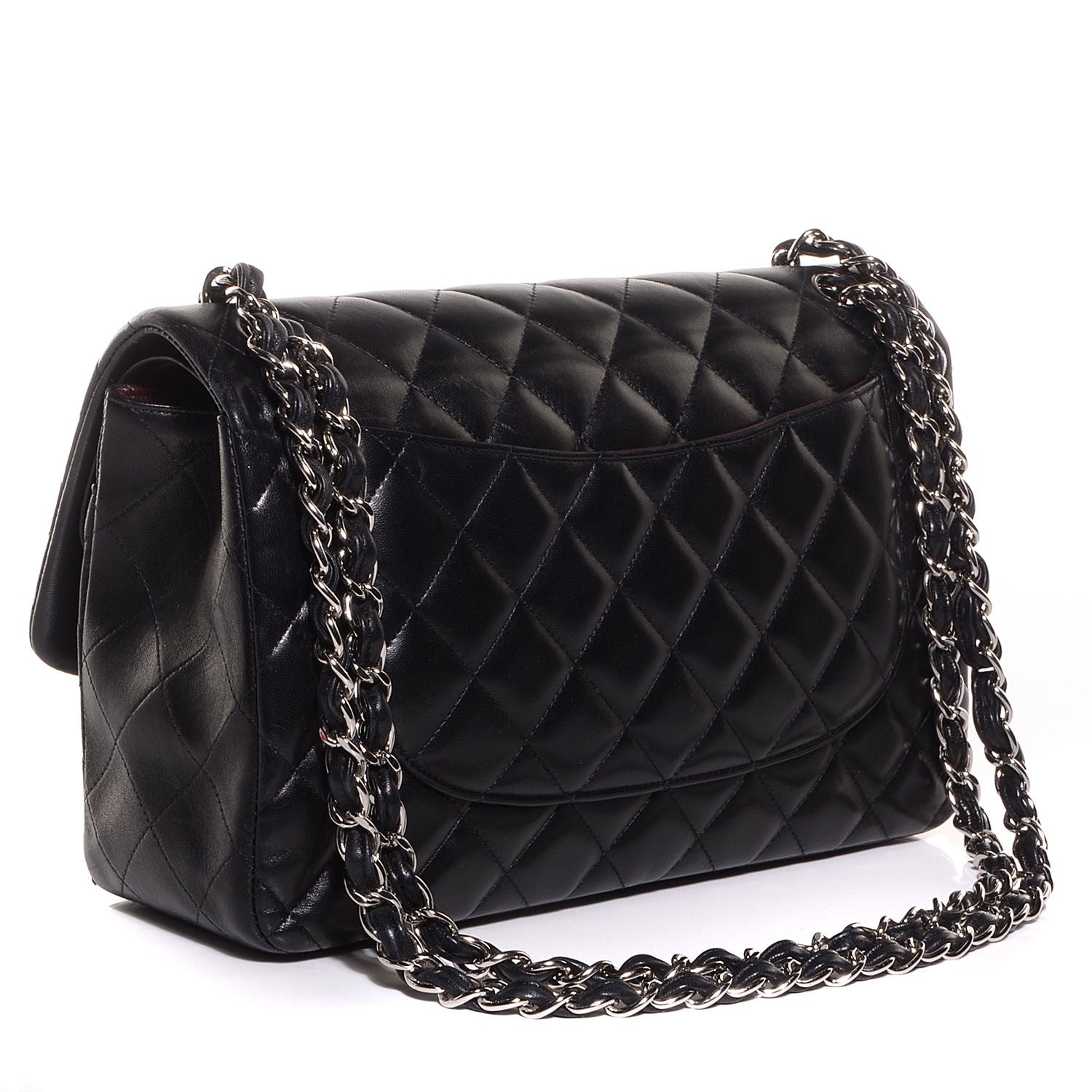 Chanel Lambskin Quilted Jumbo Double Flap Black 3 of 9