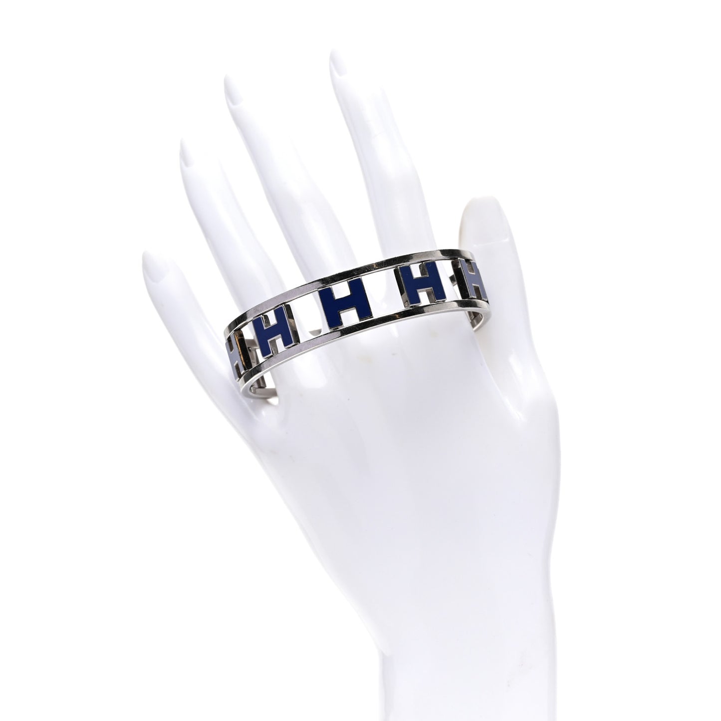 Narrow Enamel Rondo Ash H Bracelet Silver