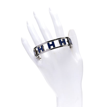 Hermes Narrow Enamel Rondo Ash H Bracelet Silver 2 of 4