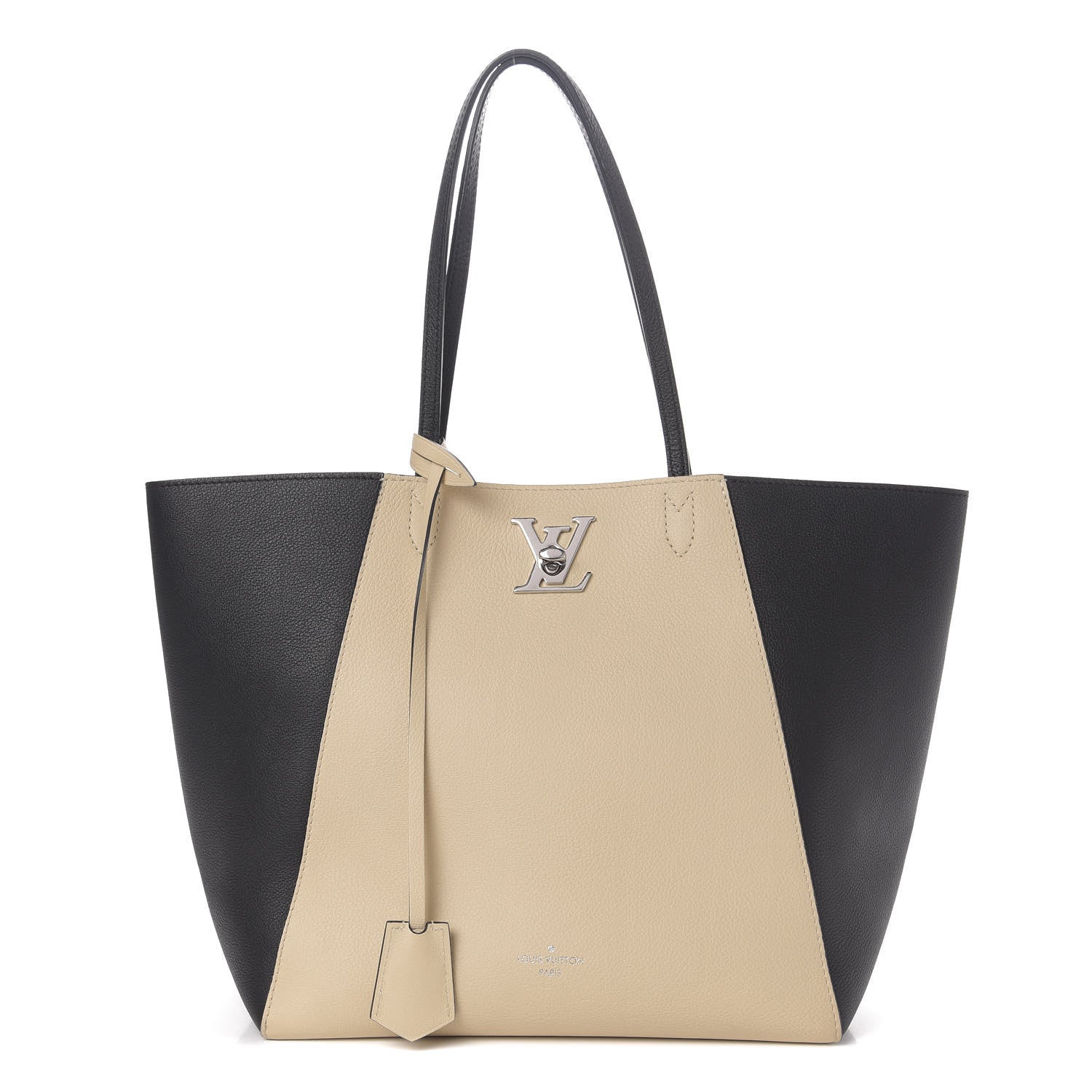 Louis Vuitton Calfskin Lockme Go Tote Black Vanilla 2 of 18