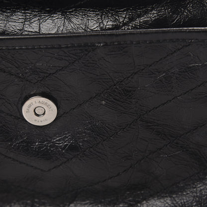 Saint Laurent Crinkled Calfskin Matelasse Monogram Medium Niki Chain Satchel Black 13 of 18