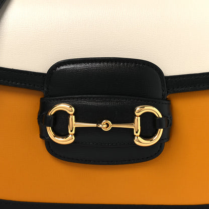 Gucci Azalea Calfskin Tri-Color Horsebit 1955 Shoulder Bag Mystic White Sun Oil Black 8 of 11