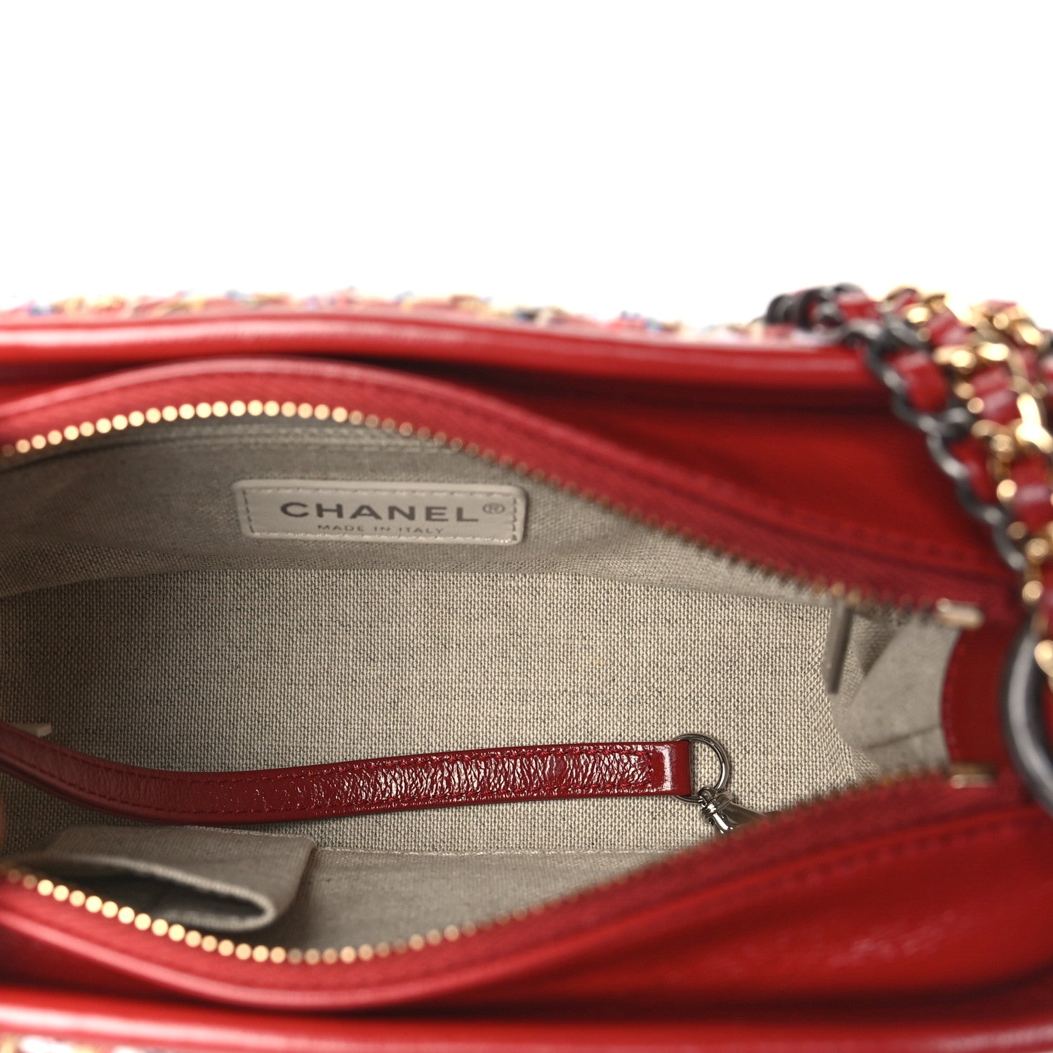 Chanel Tweed Calfskin Small Gabrielle Hobo Red 5 of 10