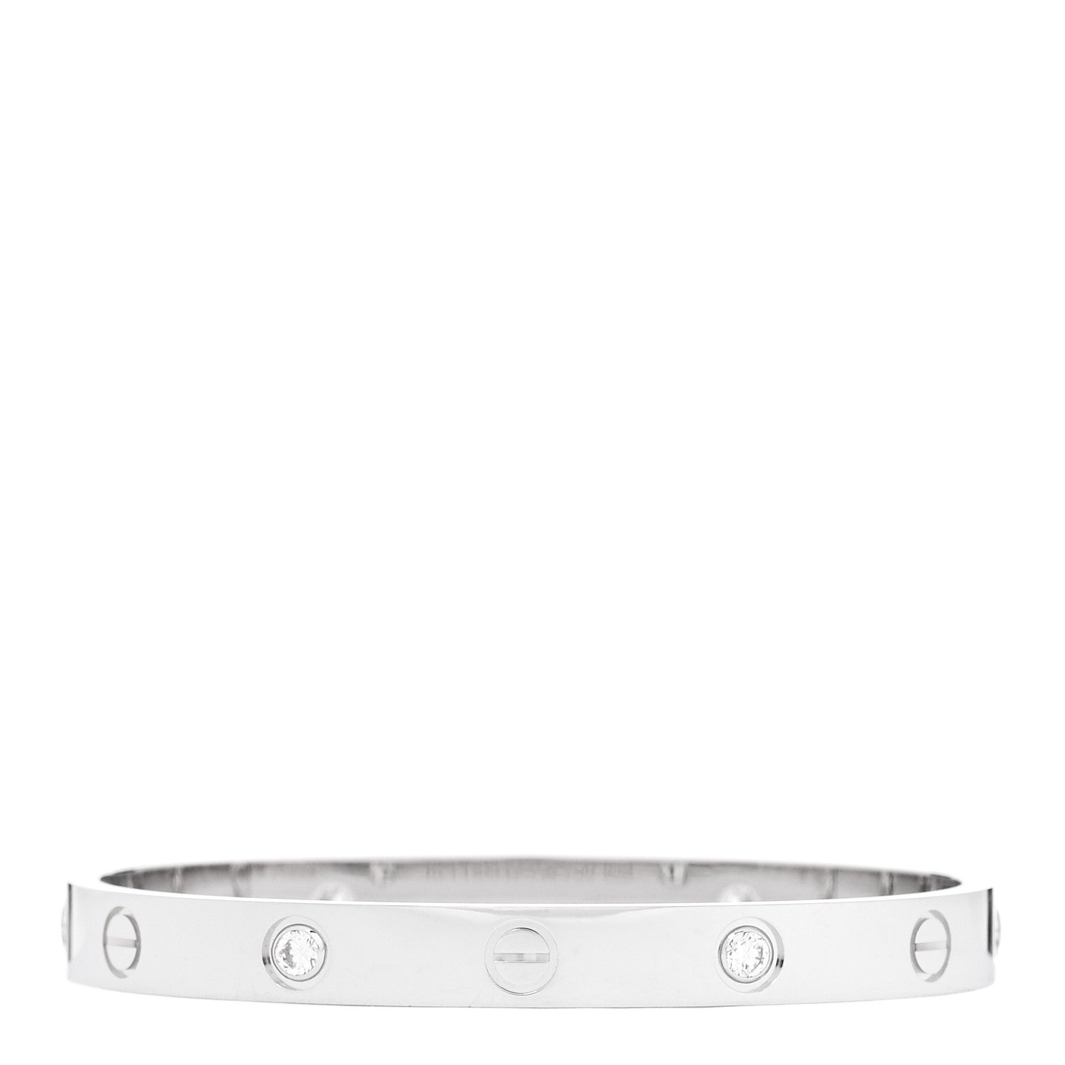 Cartier 18K White Gold 4 Diamond LOVE Bracelet 16 2 of 8