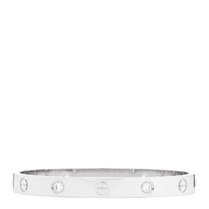 Cartier 18K White Gold 4 Diamond LOVE Bracelet 16 2 of 8