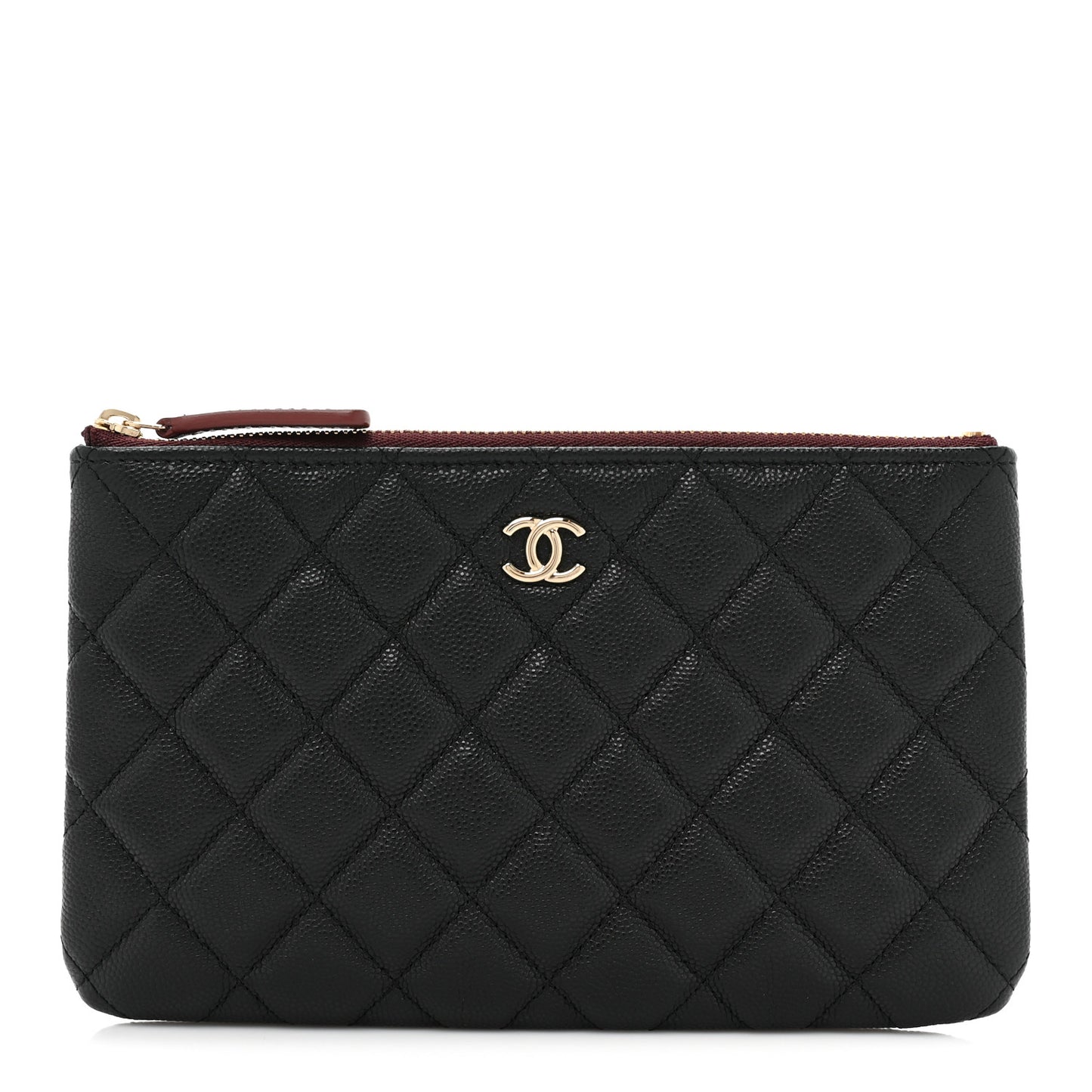 Caviar Quilted Cosmetic Case Black