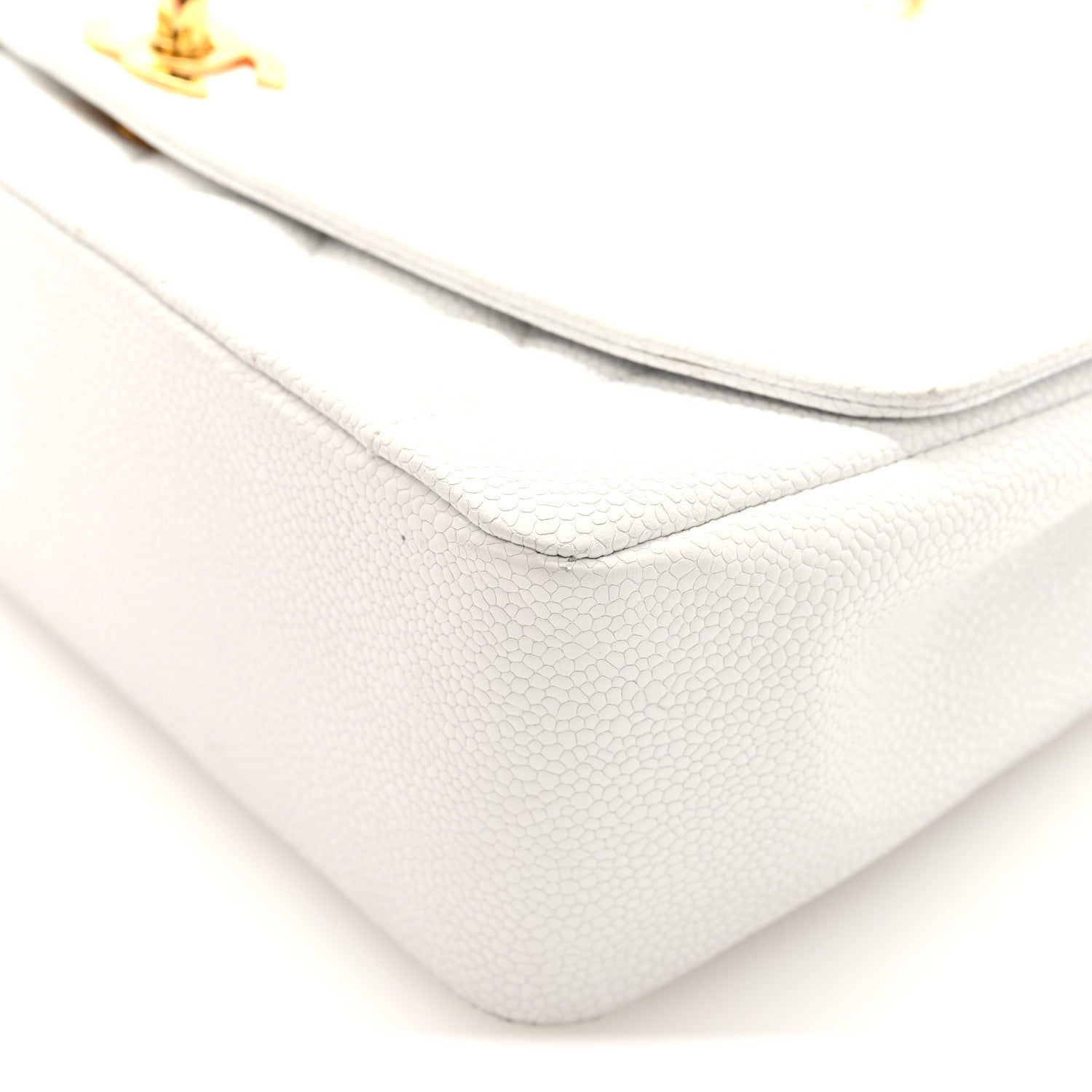 Chanel Caviar Quilted Medium Single Flap White 10 of 10