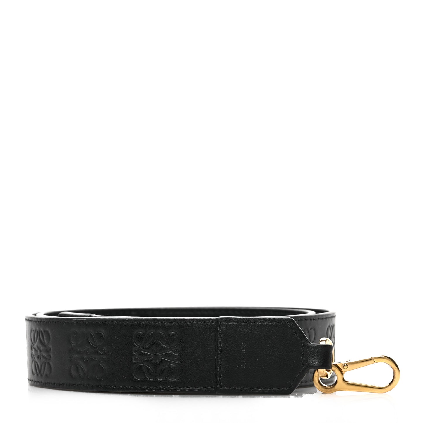Satin Calfskin Embossed Anagram Strap Black
