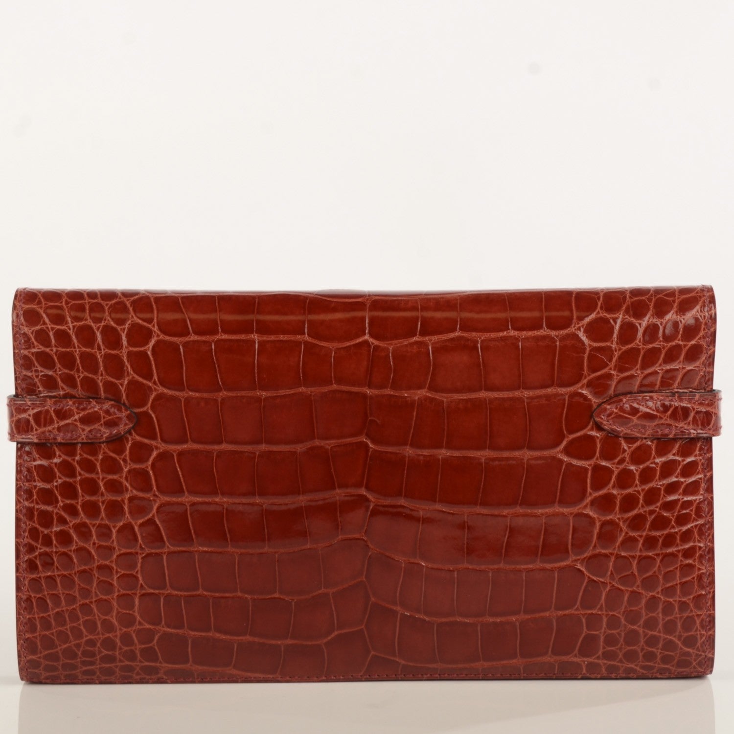 Hermes Shiny Alligator Kelly Longue Wallet Rouge H 11 of 16