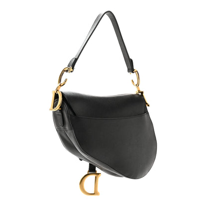 Christian Dior Grained Calfskin Saddle Bag Black 3 of 14