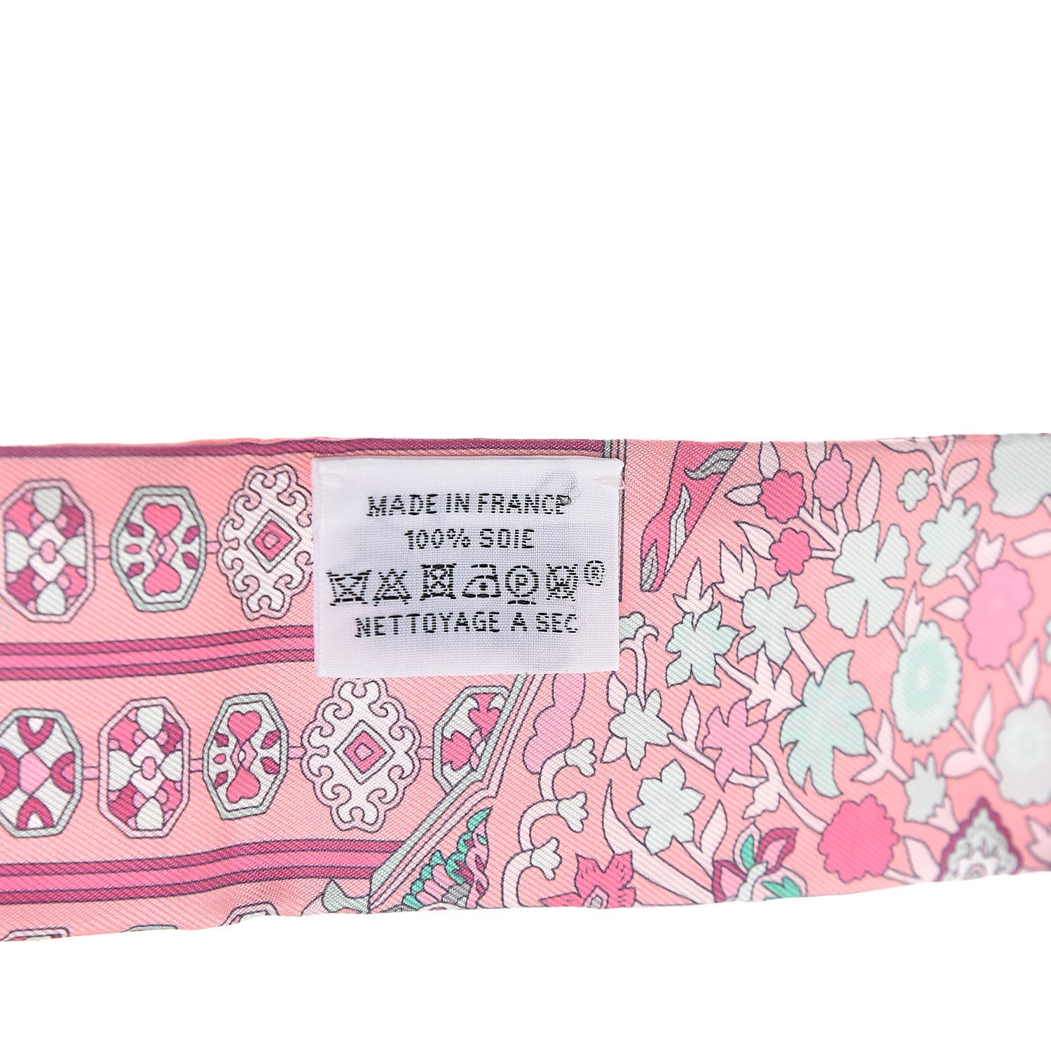 Hermes Silk Tapis Persans Twilly Rose Vert De Eau Creme 3 of 3