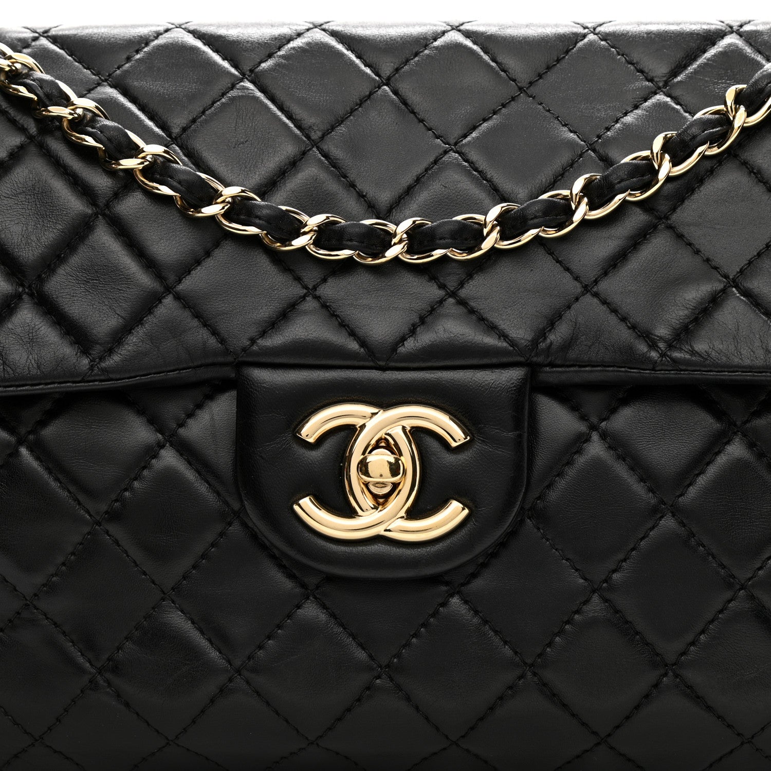Chanel Washed Lambskin Quilted Maxi Single Flap Black 8 of 11