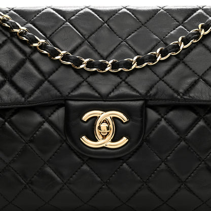 Chanel Washed Lambskin Quilted Maxi Single Flap Black 8 of 11