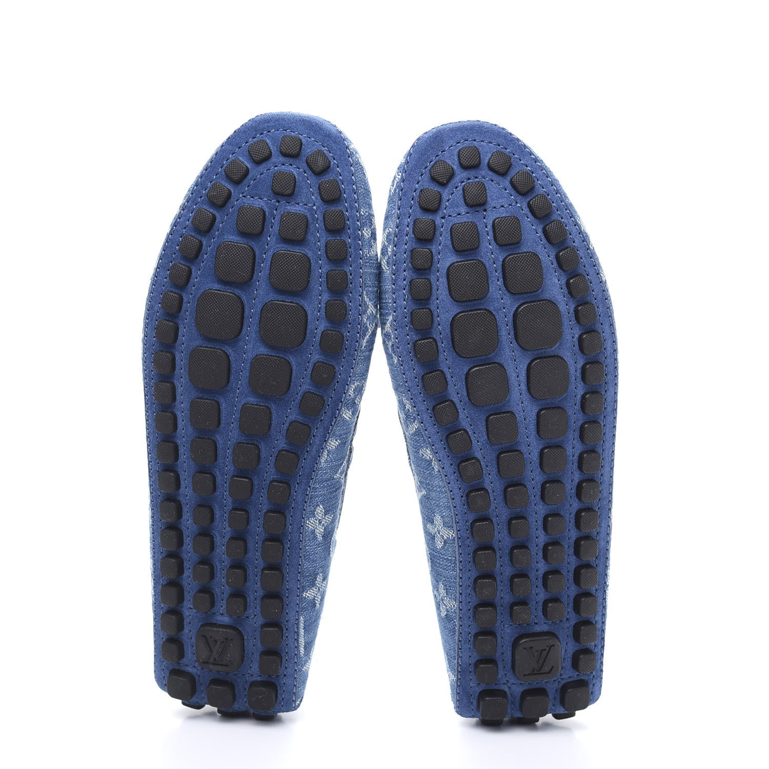 Louis Vuitton Monogram Denim Mens Arizona Car Shoe Moccasin Loafers 6.5 Blue 6 of 9
