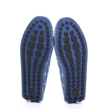 Louis Vuitton Monogram Denim Mens Arizona Car Shoe Moccasin Loafers 6.5 Blue 6 of 9