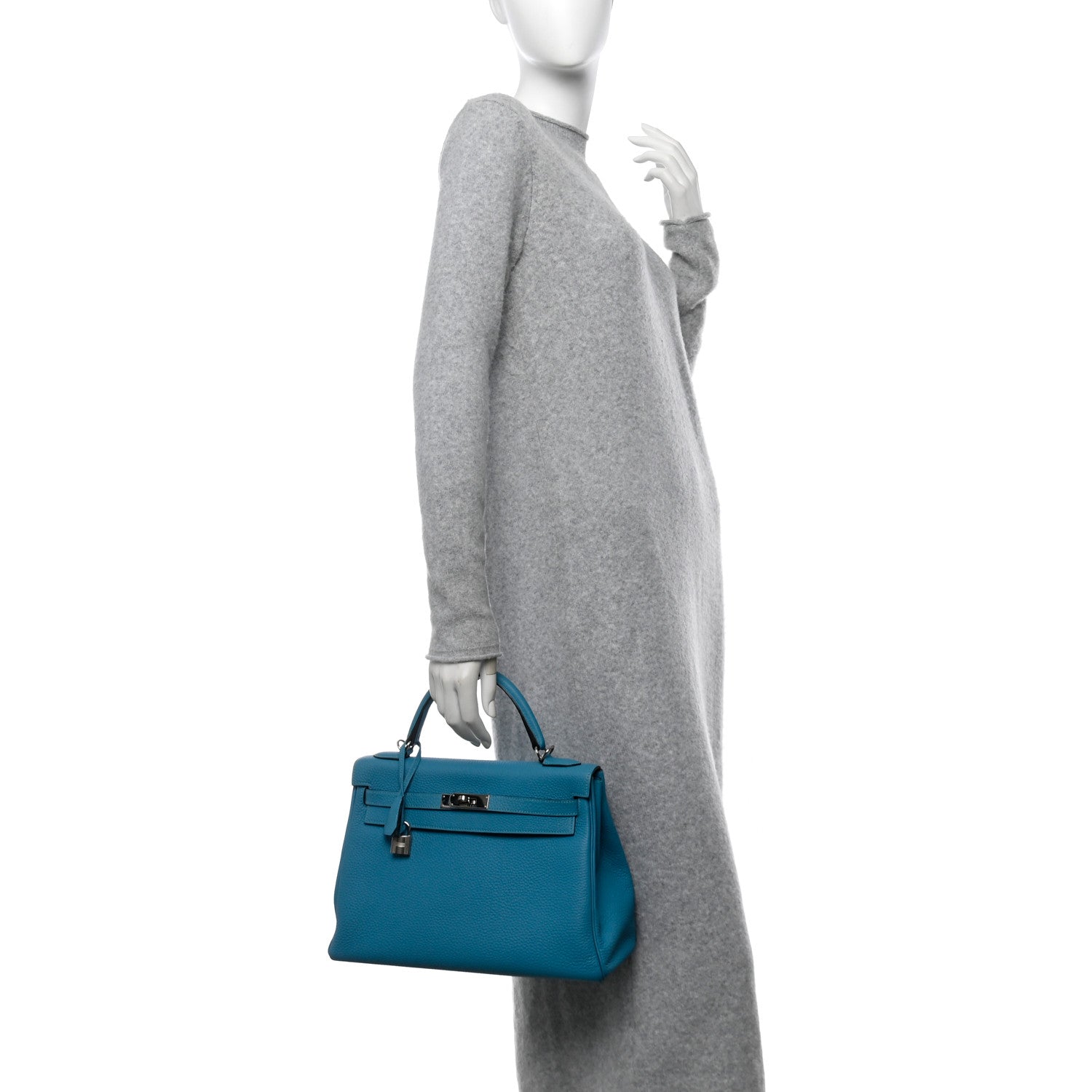 Hermes Togo Kelly Retourne 32 Turquoise 2 of 10