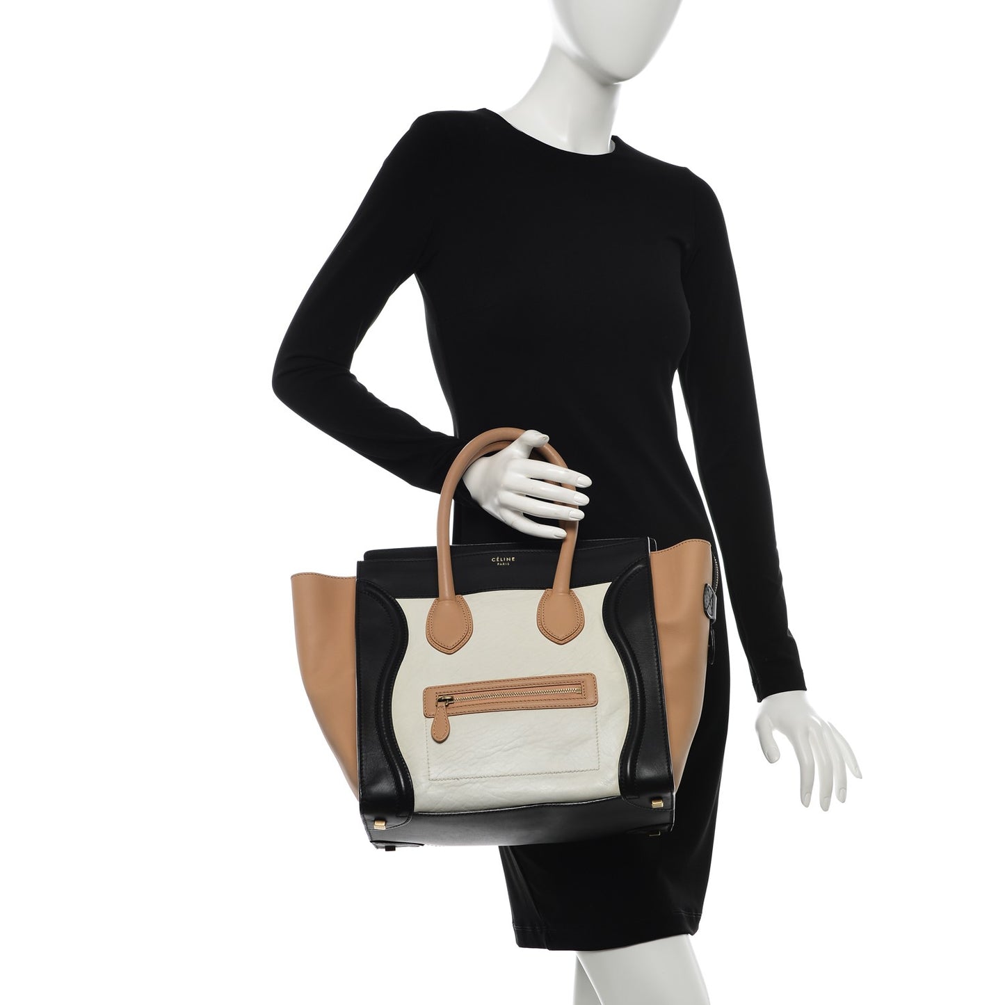 Shrunken Lambskin Mini Tri-Color Luggage White